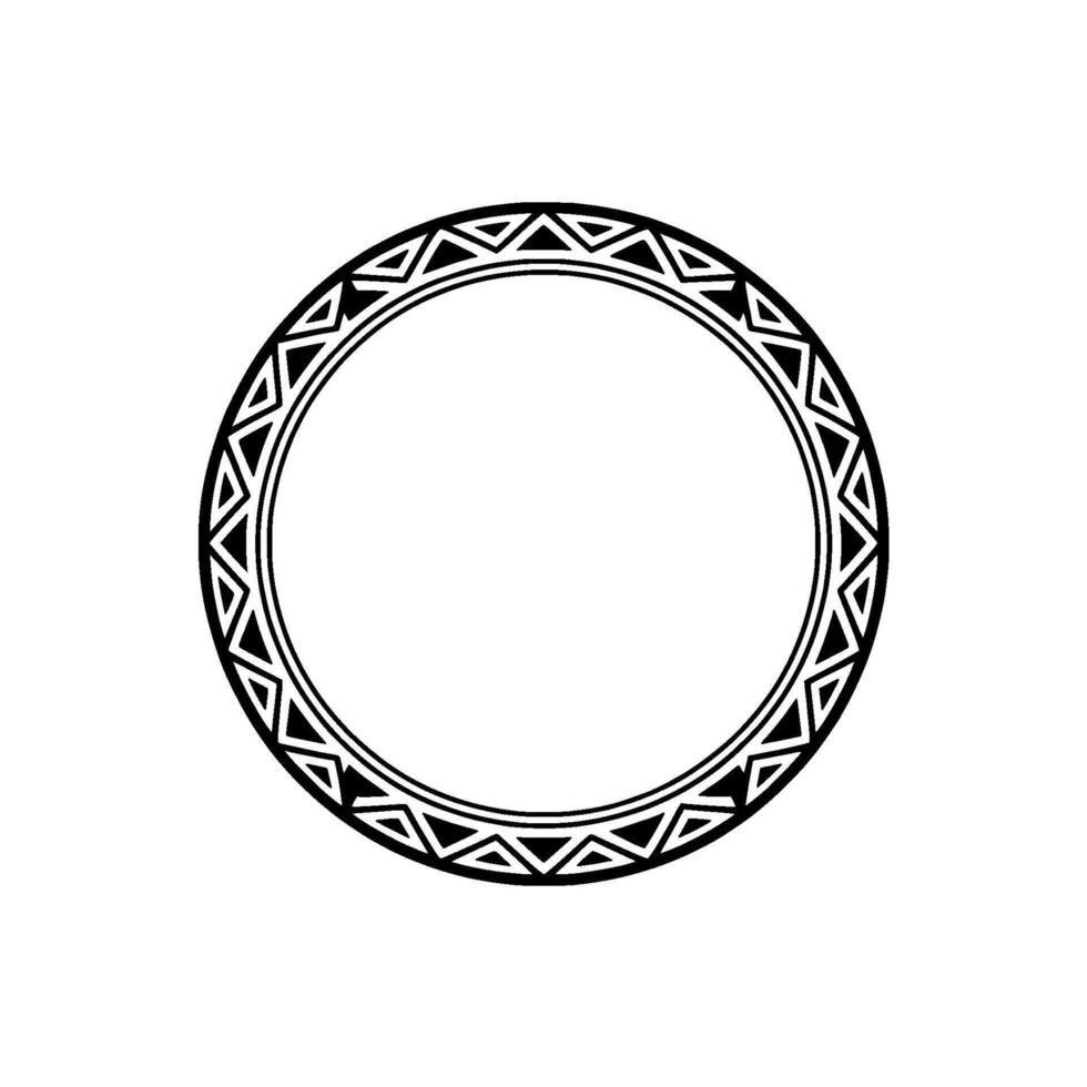 Minimalist Tribal Ring Frame on Gray Background vector