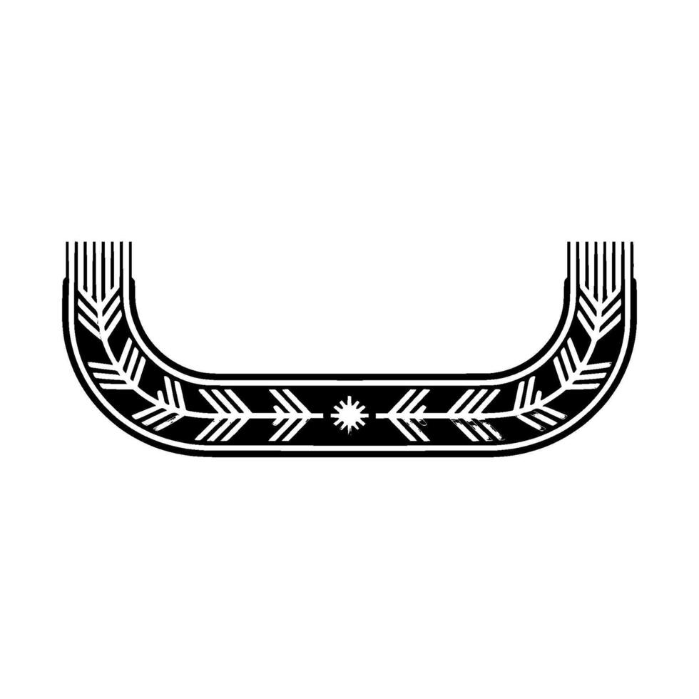 Geometric Scarf Ornament, Decorative UShape vector