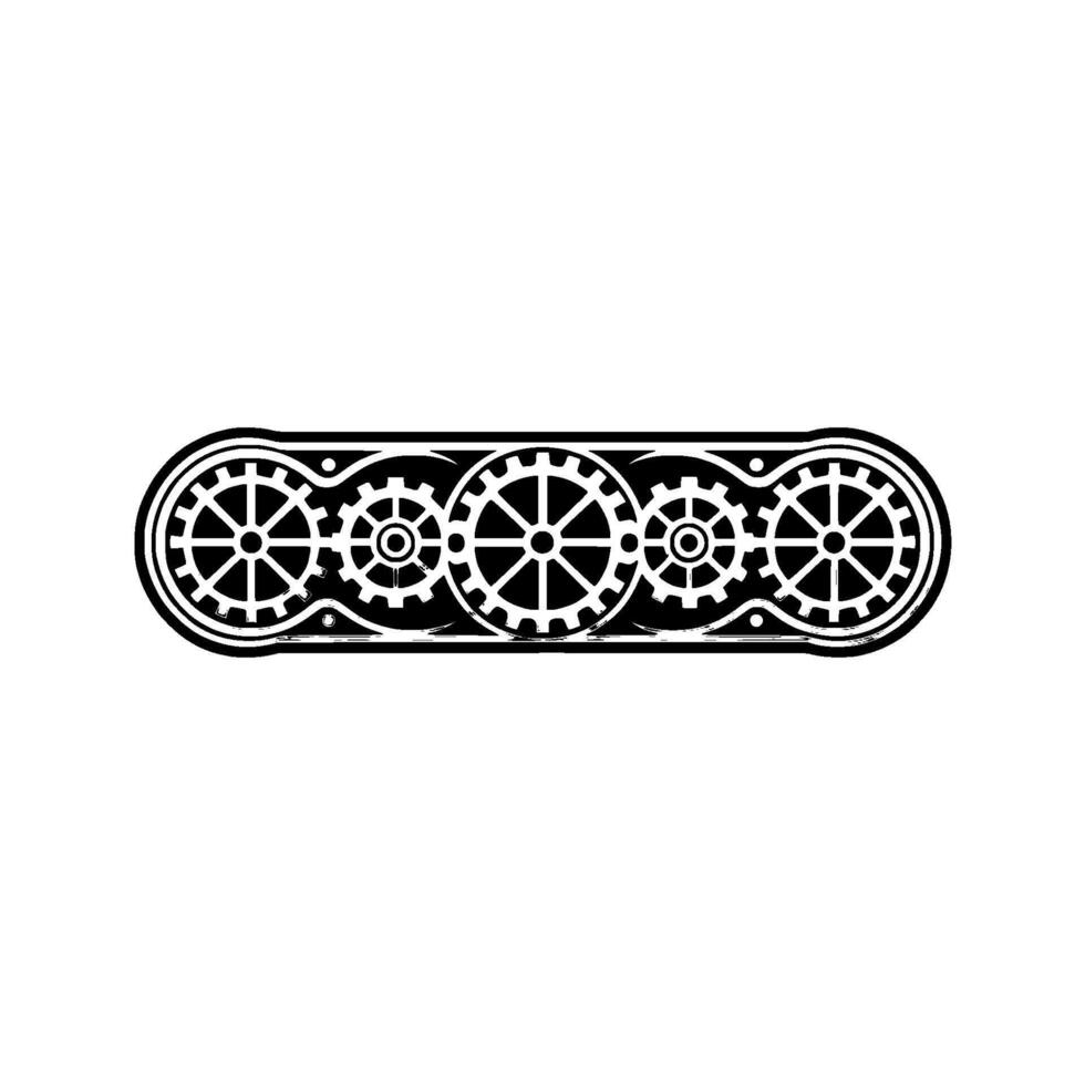 Mechanical Gears Emblem Futuristic Industrial vector