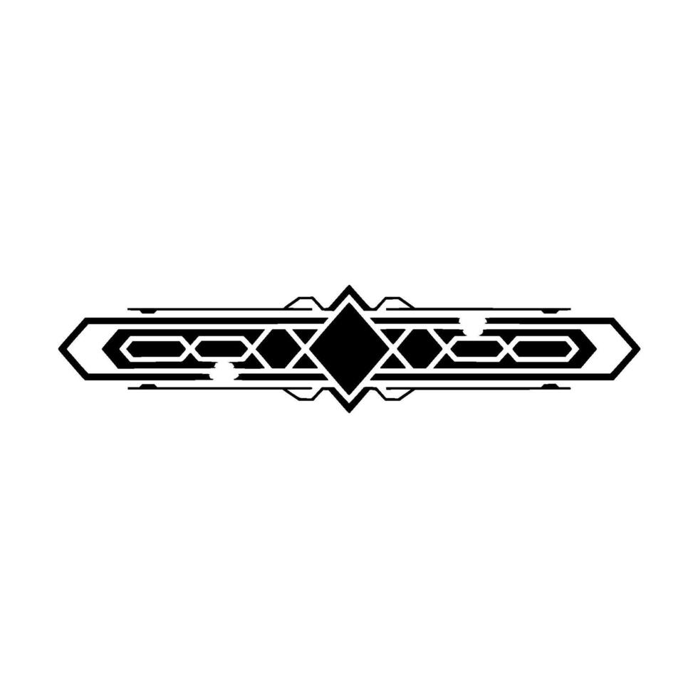 Art Deco Geometric Ornament, Black and White, Minimalist vector