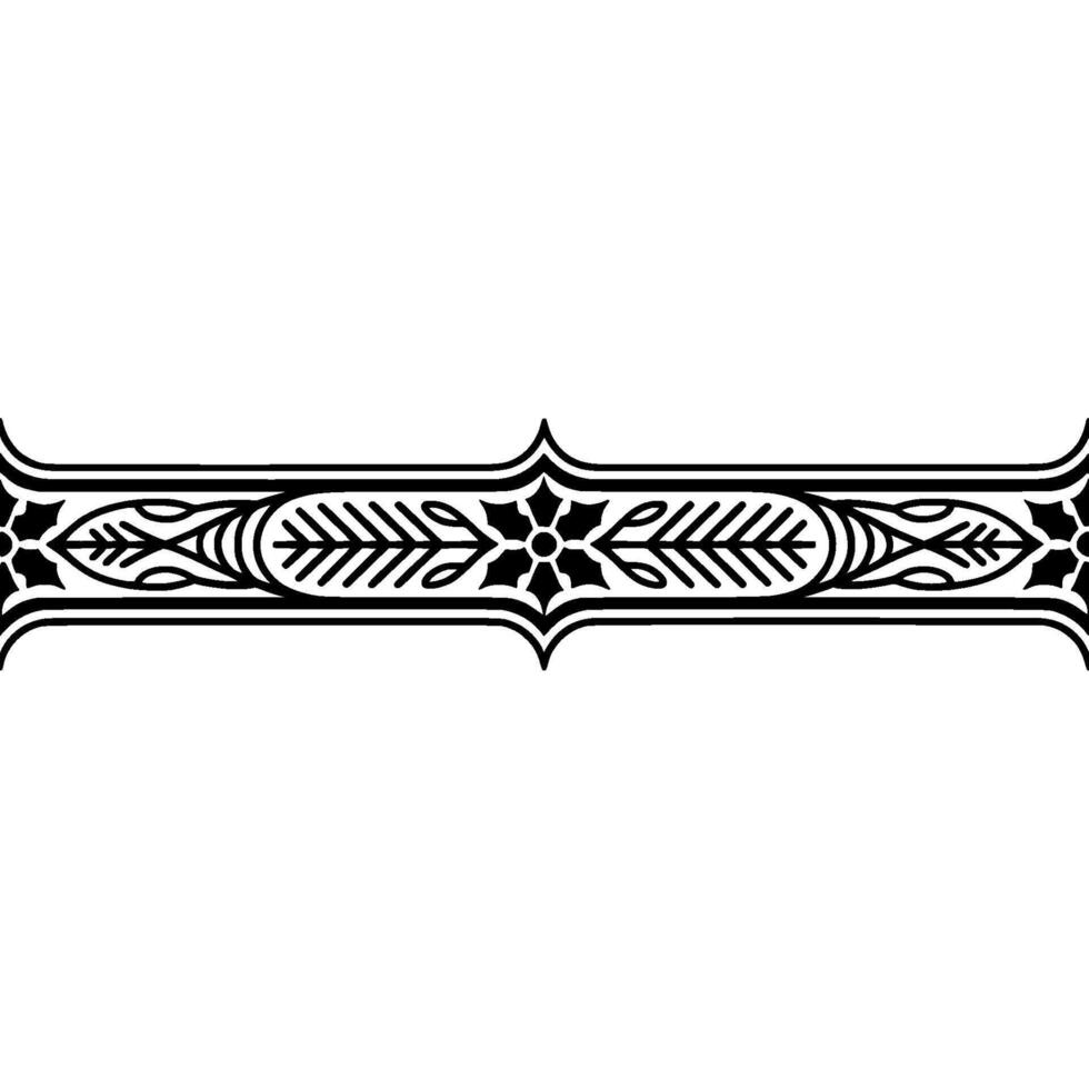 Elegant Black Red Ornament Border, Floral , Decorative Element vector