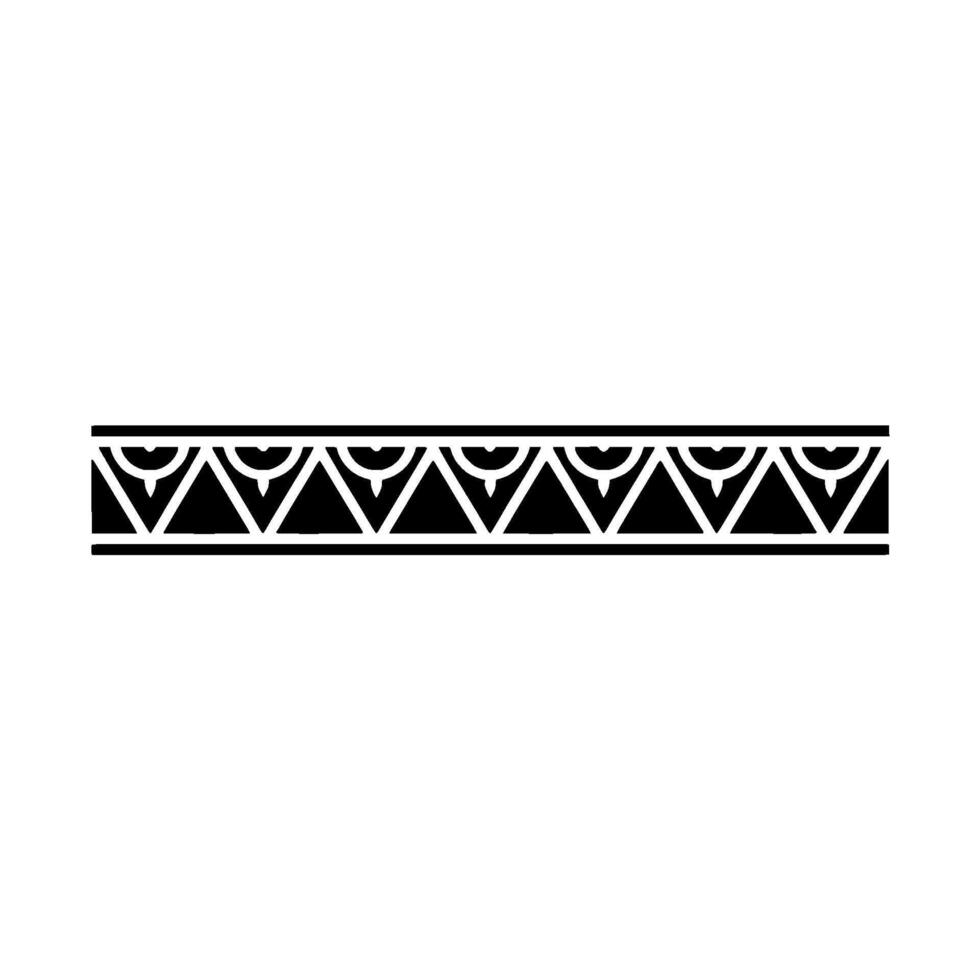 Geometric Tribal Border in Black and White on Gray Background vector