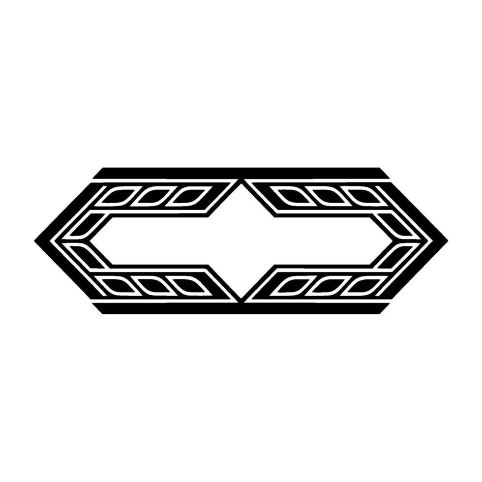 Minimalist Geometric Arrow with Leafy Details, Black White vector