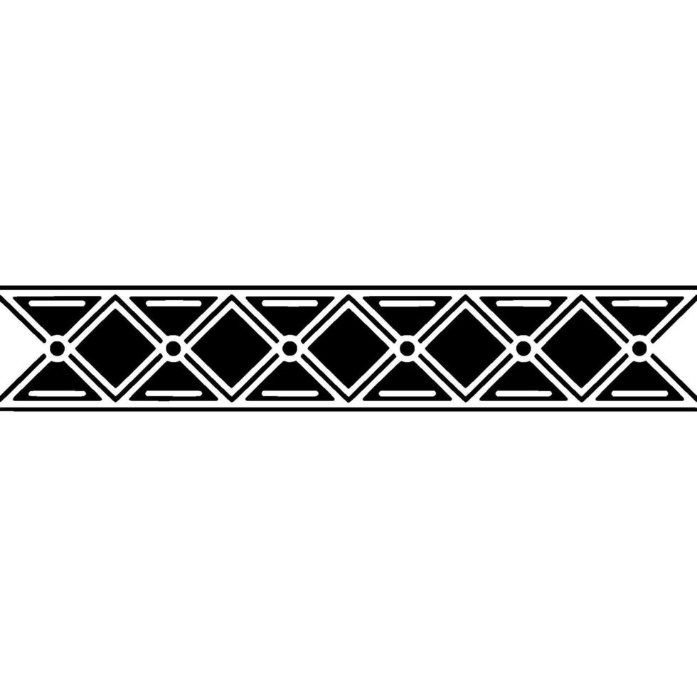 Geometric Border Black Diamonds Decorative Line on Gradient Background vector