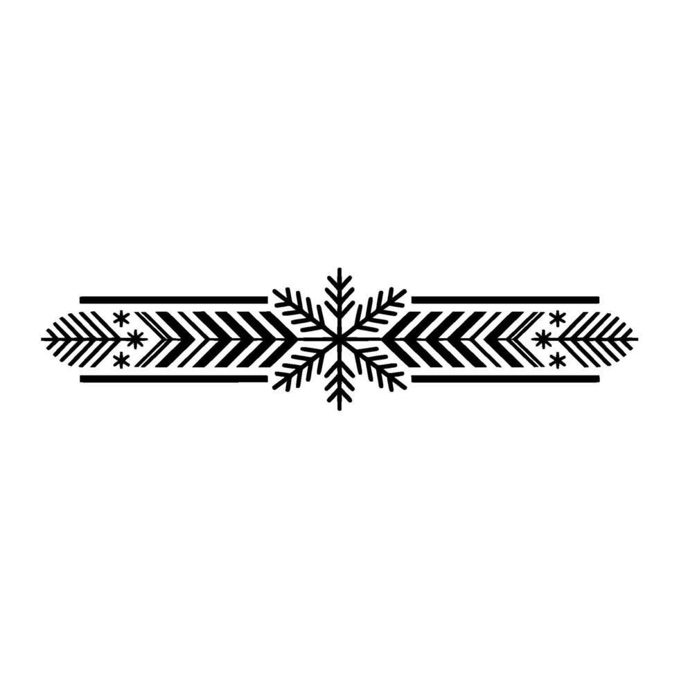 Minimalist Christmas Border with Snowflake Element vector