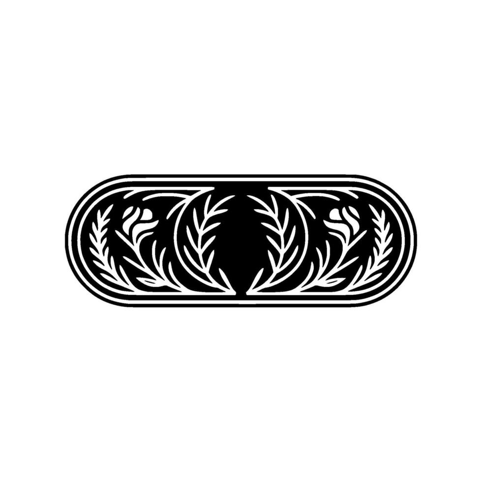Elegant Botanical in Black and White, Decorative Border Element vector