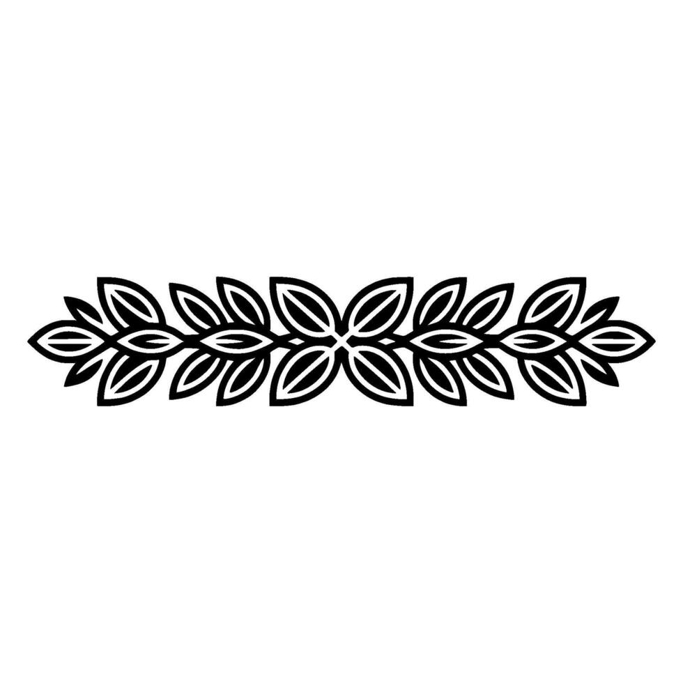 Floral Border Elegant Leaf , Black and White, Decorative Element vector