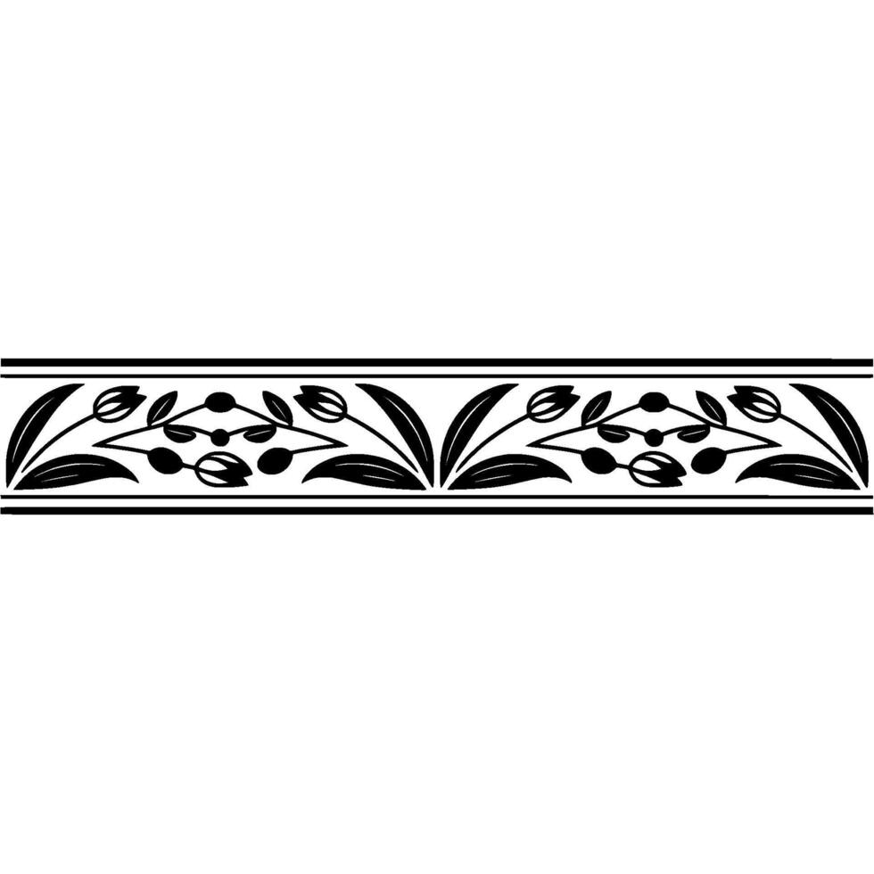 Floral Border Illustration with Symmetry and Elegance vector