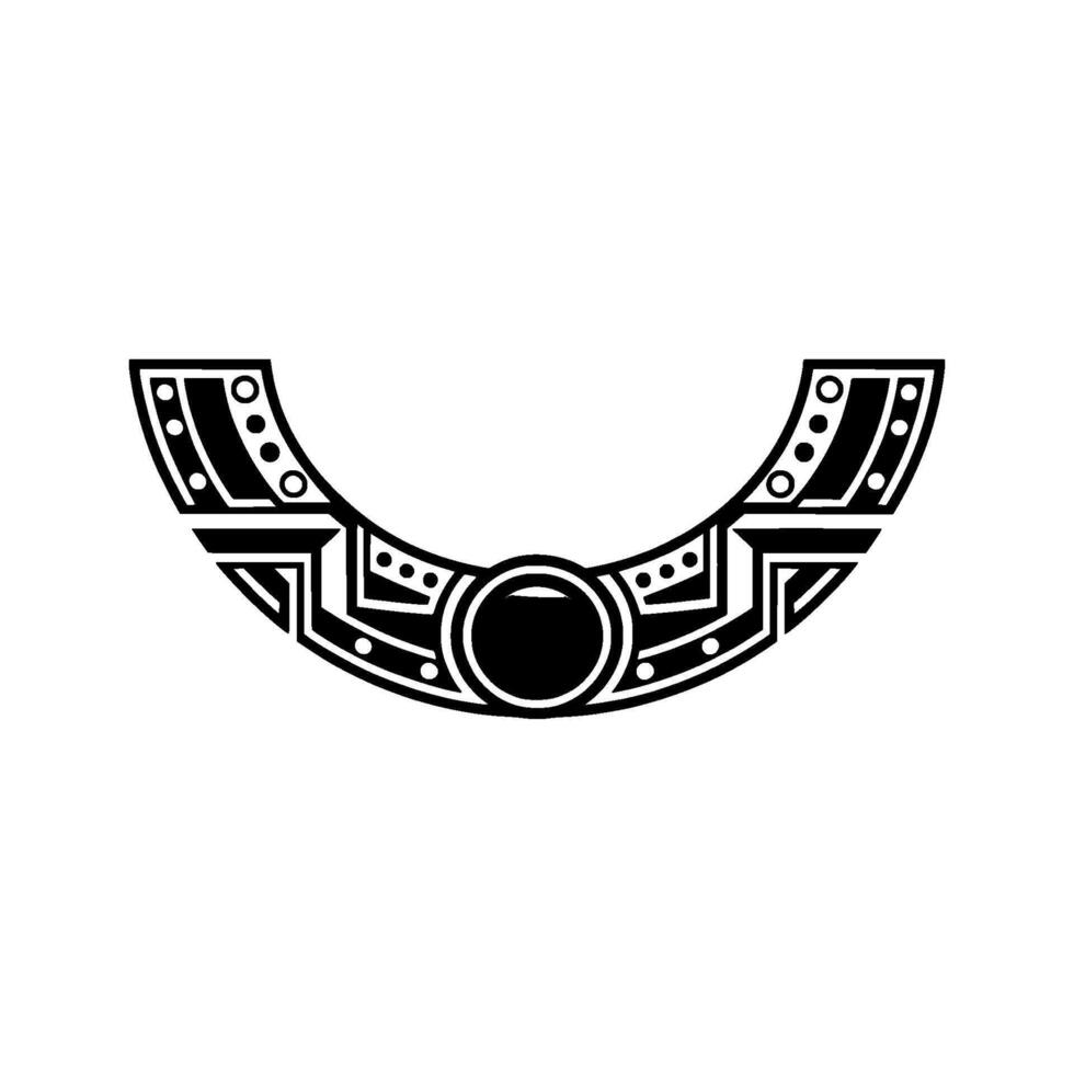 Modern Geometric Necklace , Black White, Minimalist Style vector