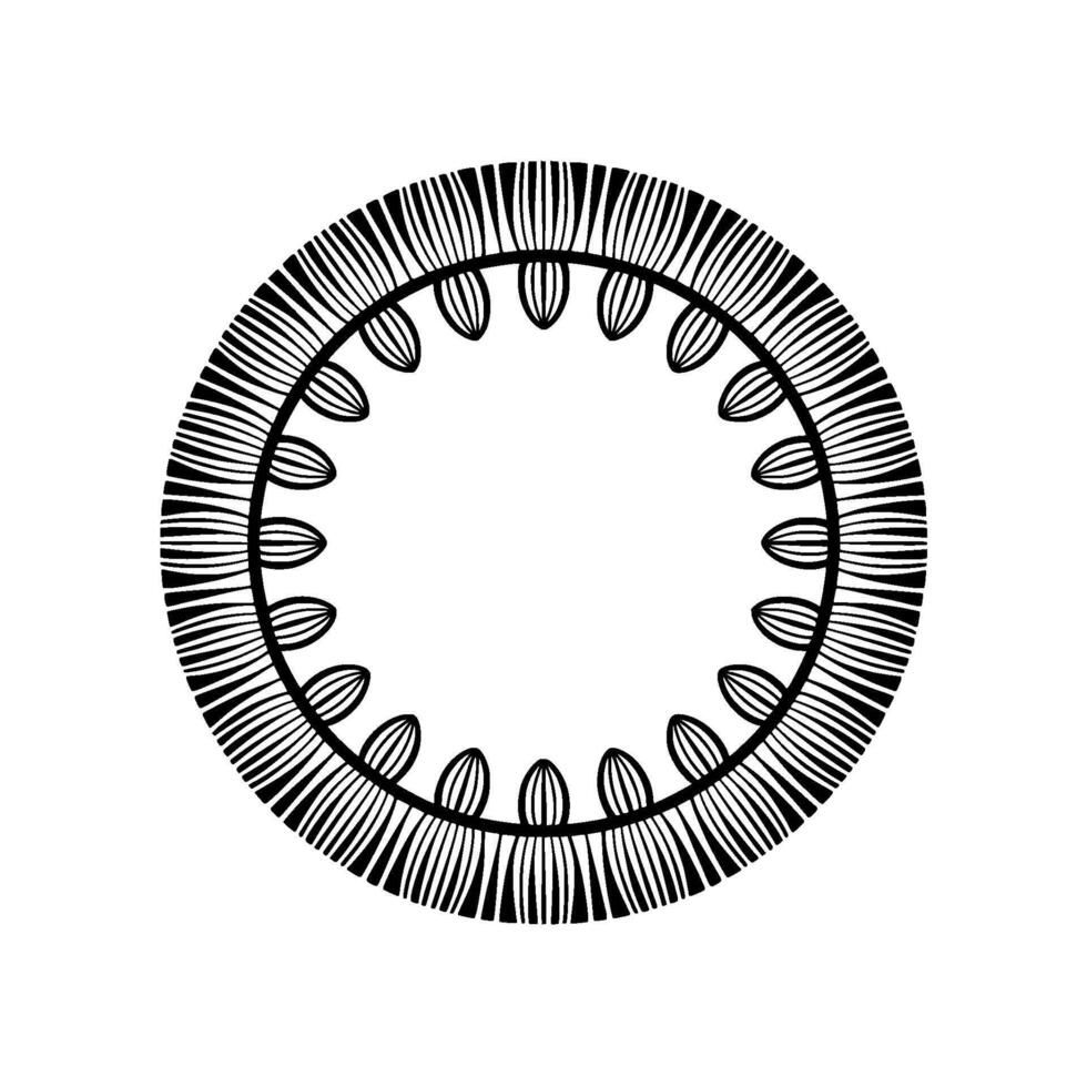 Circular Abstract Pattern, Black and White Decorative vector