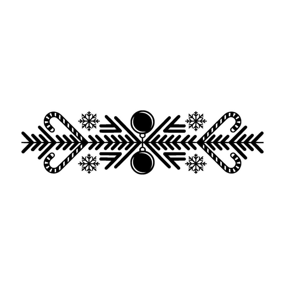 Minimalist Christmas Ornament and Snowflake Border vector