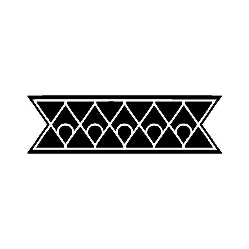 Geometric Pattern Banner in Black White, Decorative vector