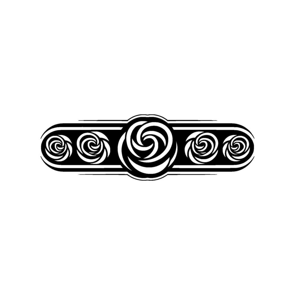 Black White Floral Ornament Elegant Decorative Element vector