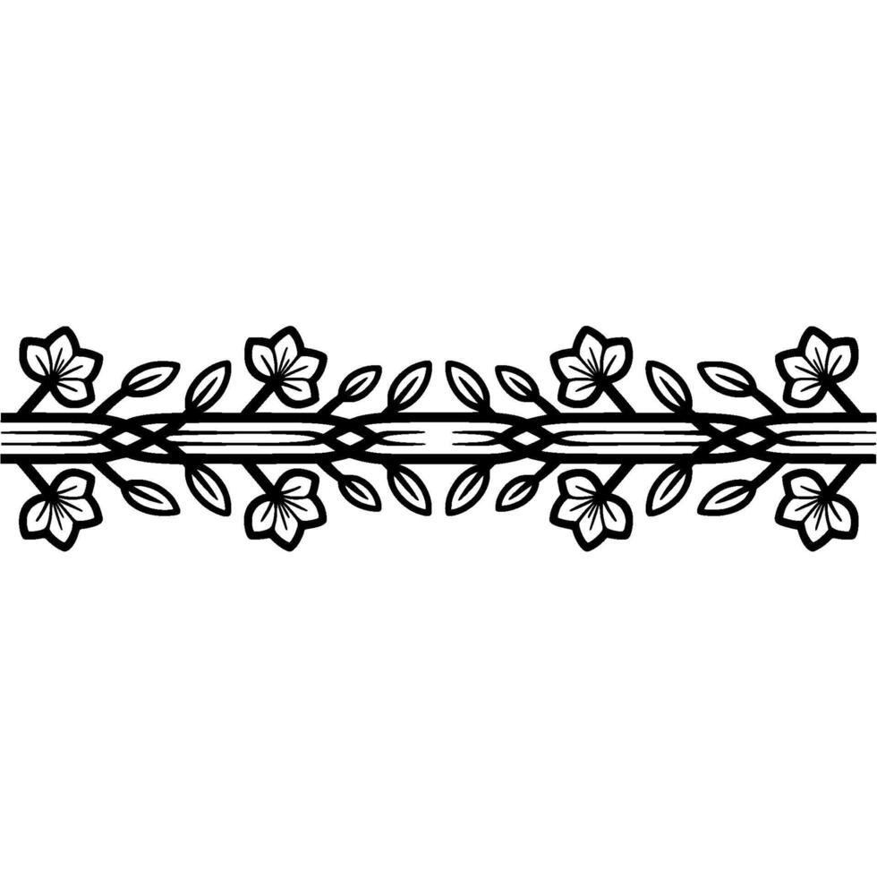 Elegant Floral Border , Black and White, Minimalist 1 vector