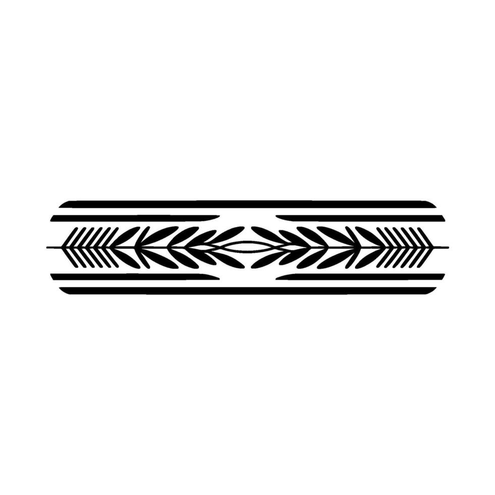 Minimalist Botanical Border Illustration, Black White, Decorative vector