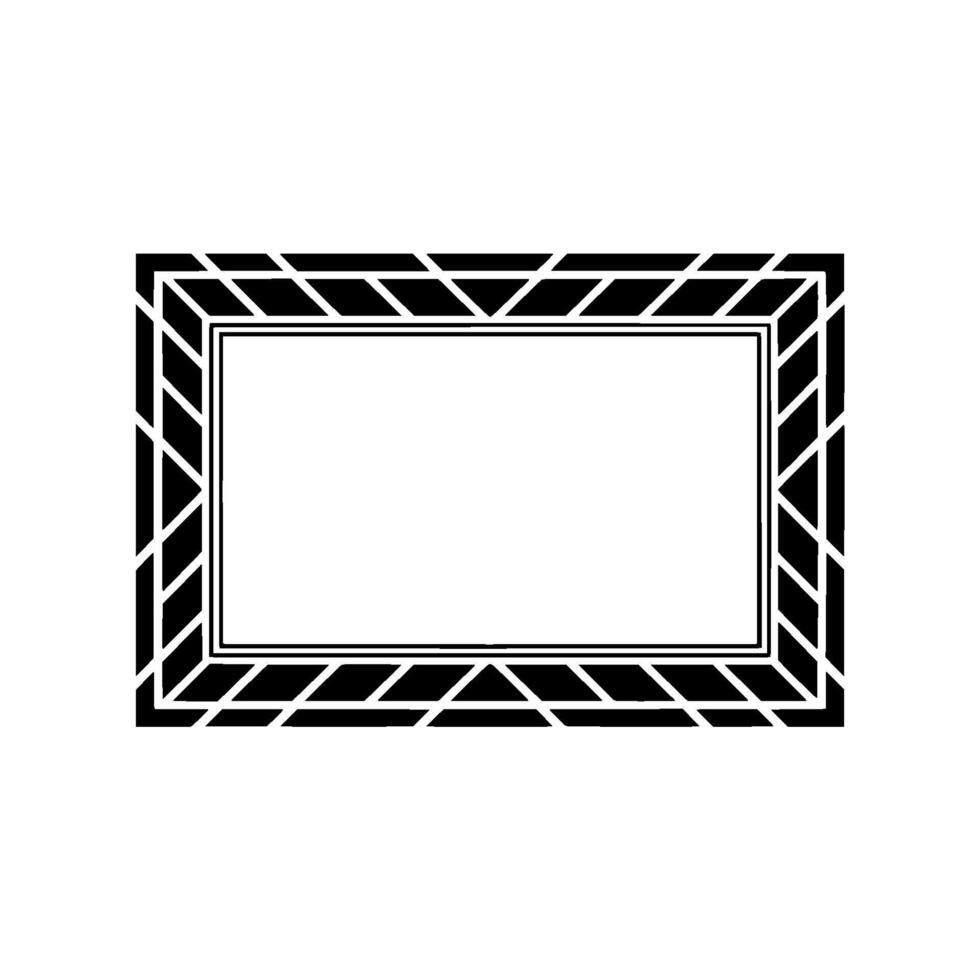 Geometric Frame Minimalist Black White Rectangular Border vector