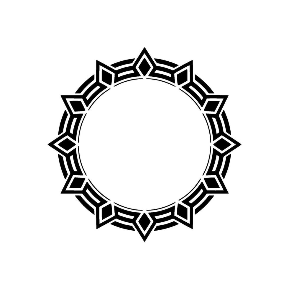 Geometric Circle Frame, Black White, Minimalist vector
