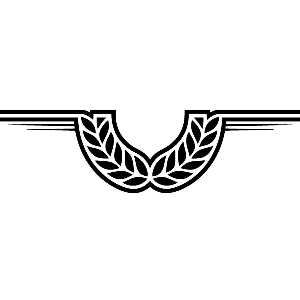 Elegant Black and White Laurel Wreath vector