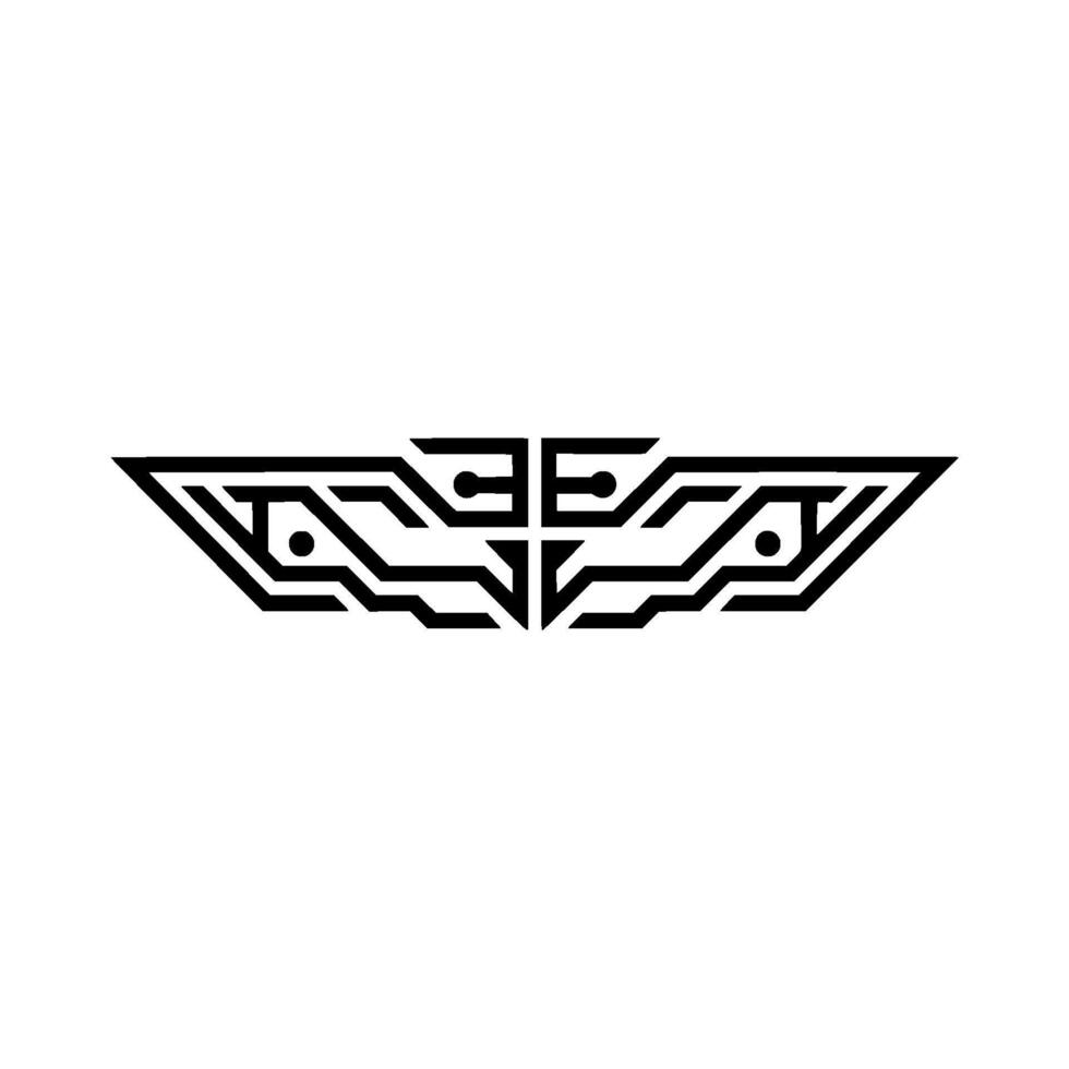 Abstract Circuitry Wings Minimalist Tech vector