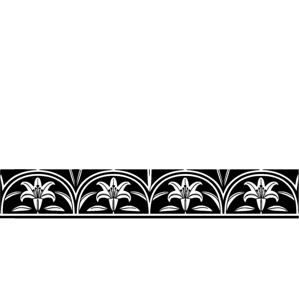 Elegant Floral Border in Art Nouveau Style vector