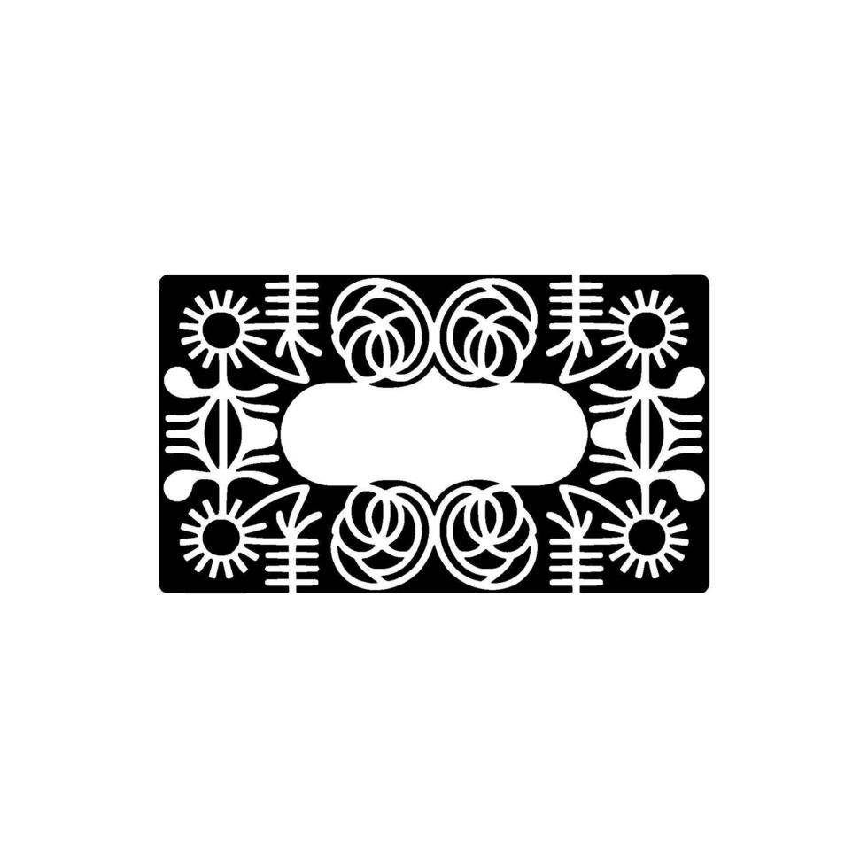 Minimalist Black White Ornamental with Central Oval vector