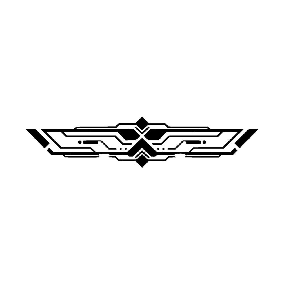 Futuristic Tech Element Geometric Line , Minimalist on White vector