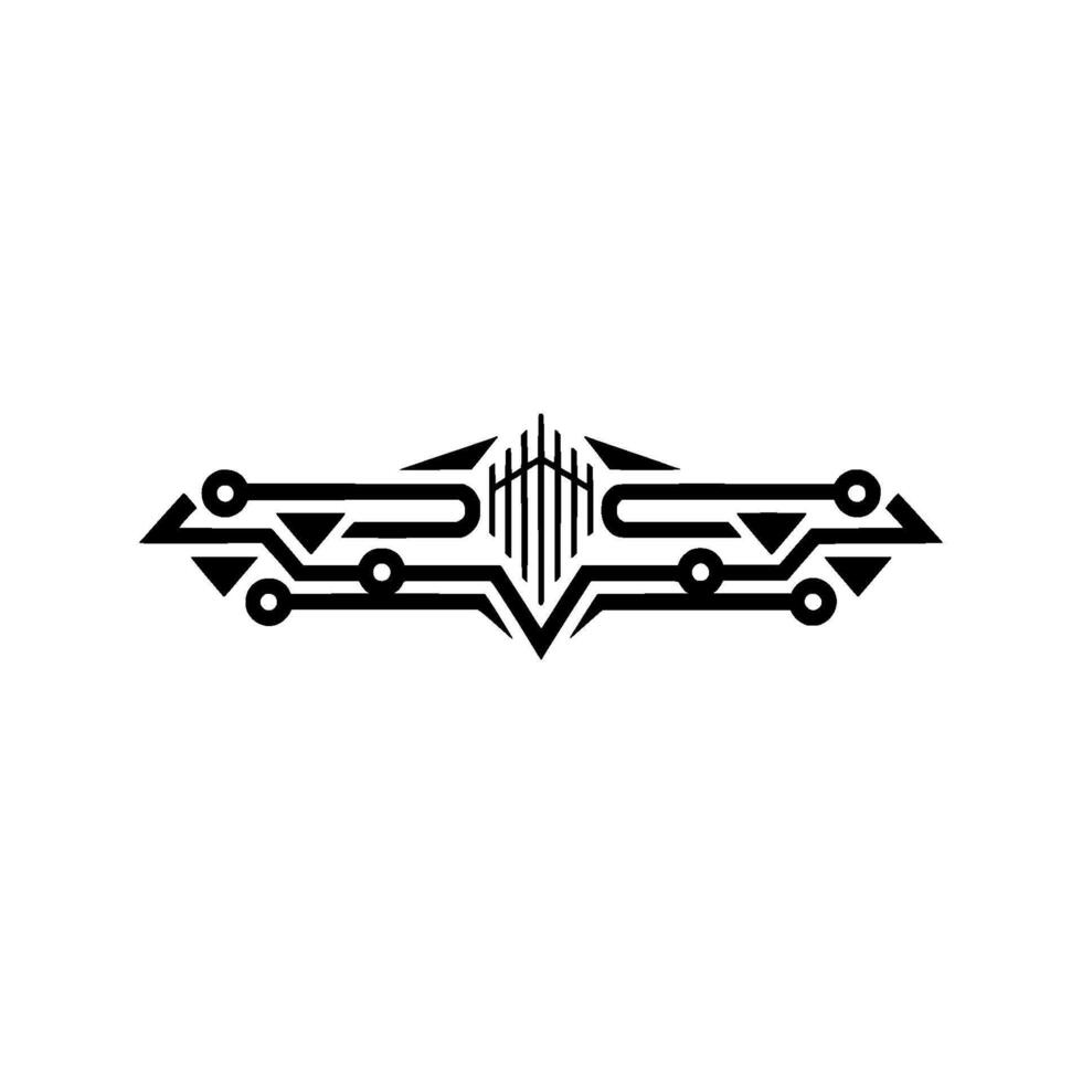 Tech Circuitry , Geometric , Minimalist Black White Concept vector