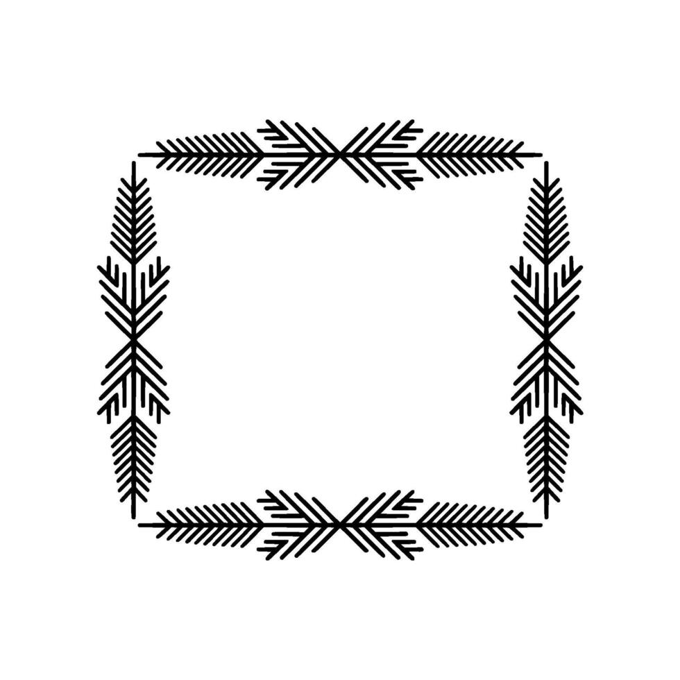 Geometric Pine Frame on Gray Minimalist vector