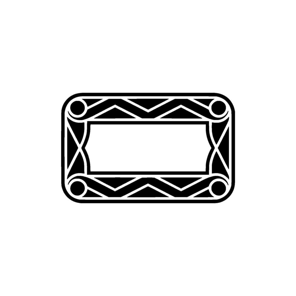 Art Deco Inspired Frame, Illustration, Geometric , Black and White vector