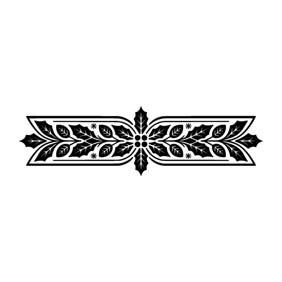 Ornate Holly Border Christmas Ornament vector