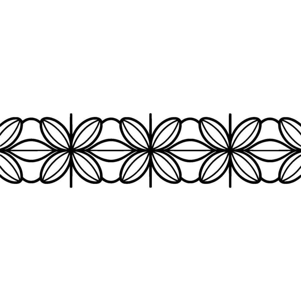 Minimalist Floral Border , Black and White, Decorative Element 1 vector