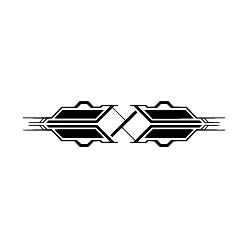 Modern Geometric Tech Border , Black White Minimalist Style vector