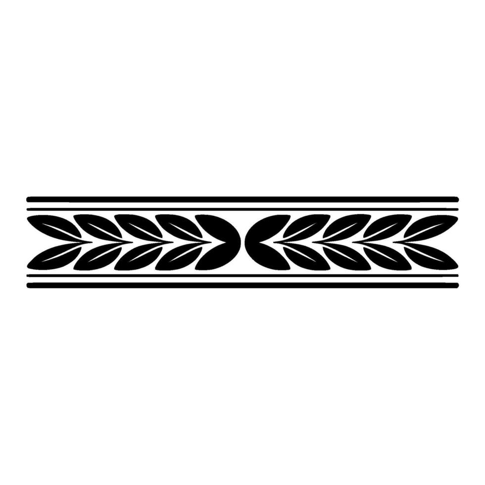 Black and White Leaf Border, Minimalist Laurel Wreath vector