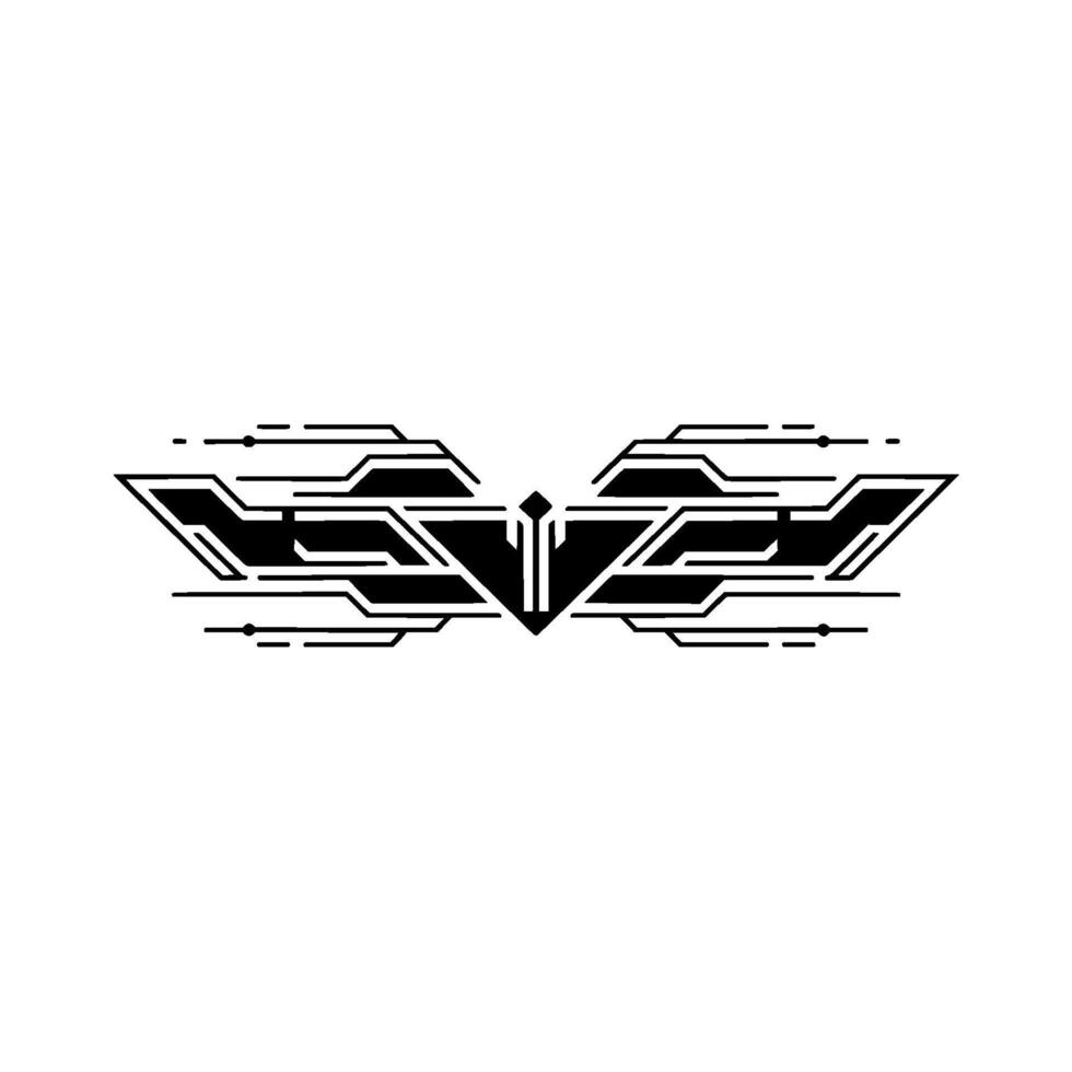 Abstract Tech in Black and White, Geometric, Modern vector