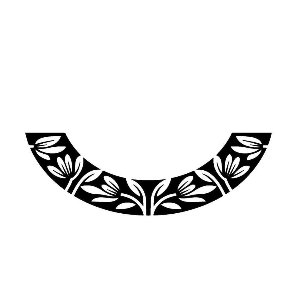 Elegant Floral Arch Element Minimalist in Black and White vector