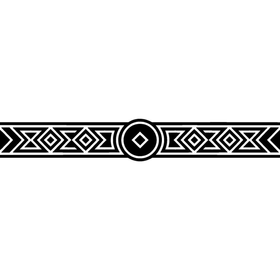 Geometric Border Element, Black and White Ornament on Gradient Background vector