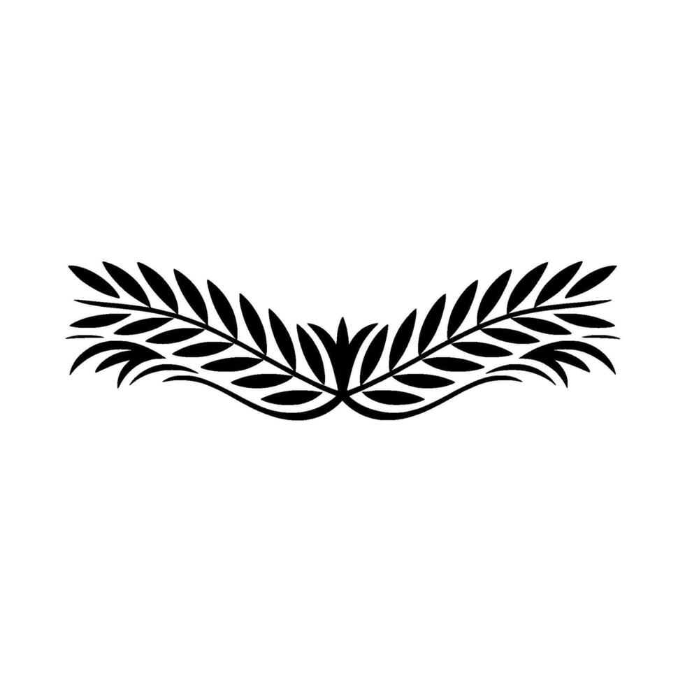 Elegant Leafy Ornament Silhouette on White Background vector