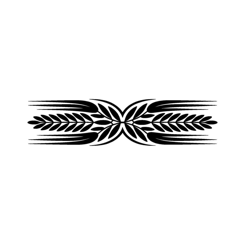Elegant Black Leaf Border , Illustration, Minimalist Style vector
