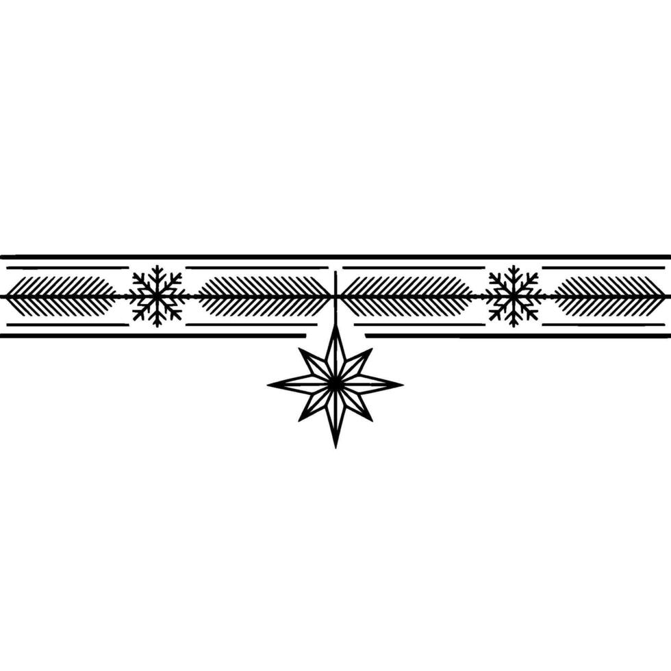 Minimalist Christmas Ornament Banner with Star and Snowflake vector