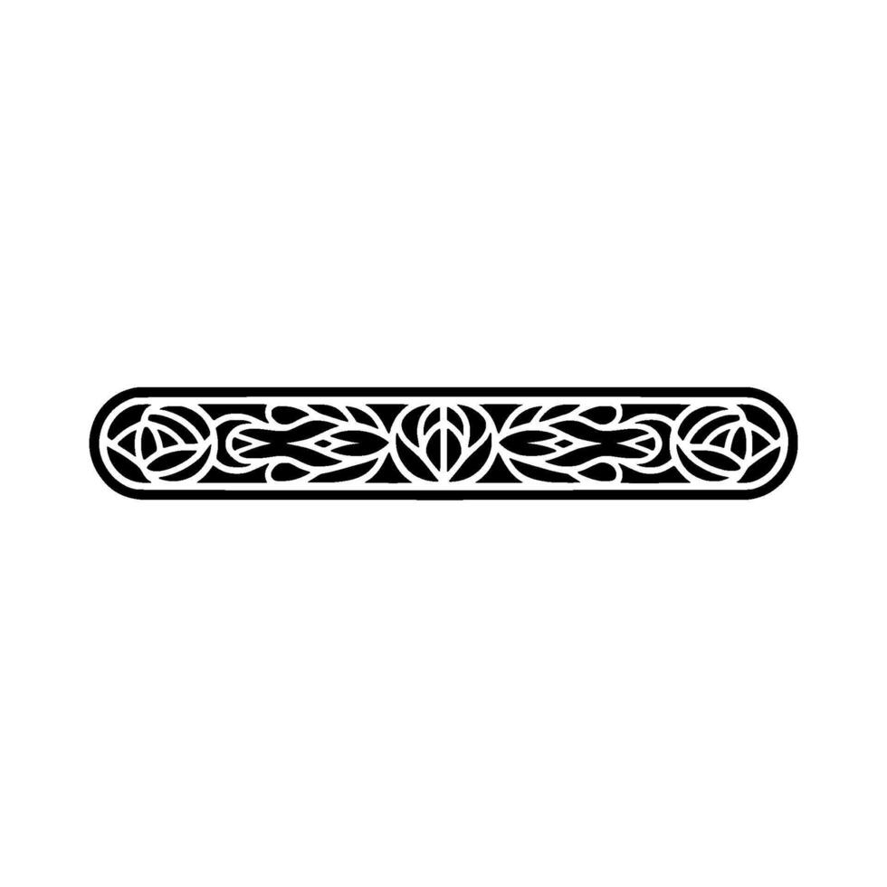 Elegant Black Floral Border Element on White Background 3 vector