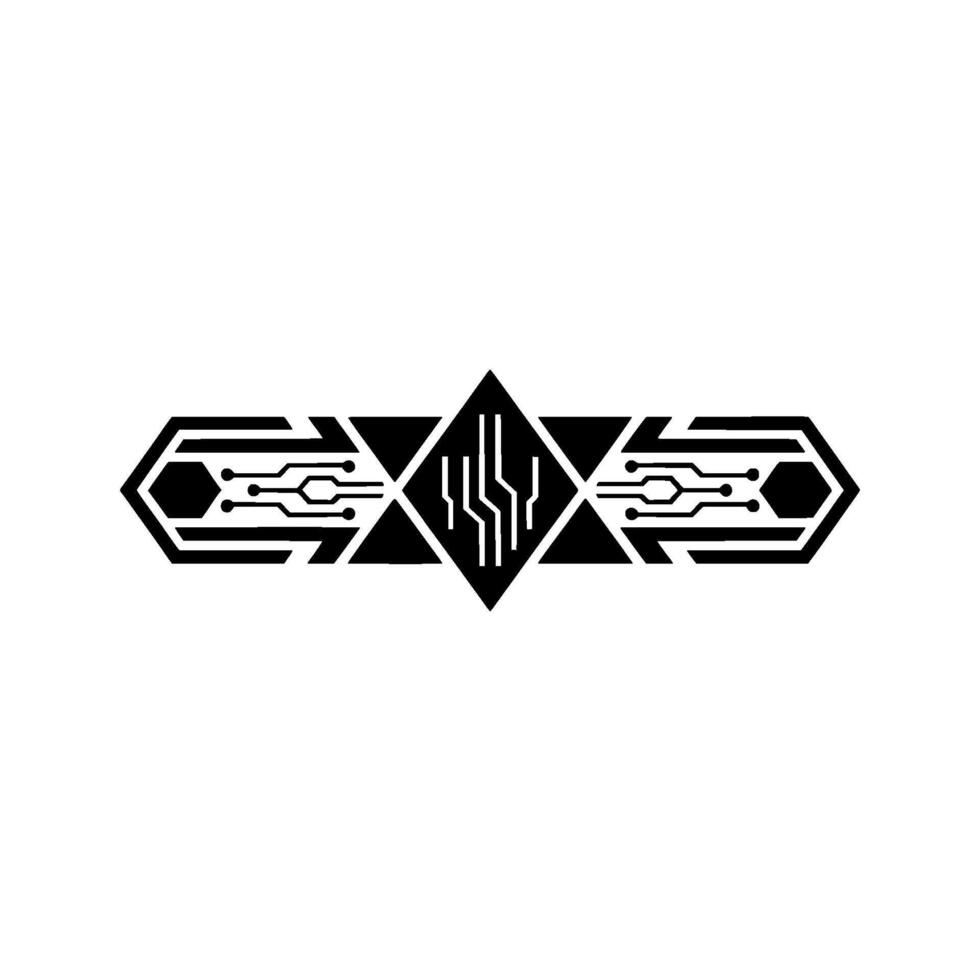 Modern Tech Circuitry Emblem on White Background vector