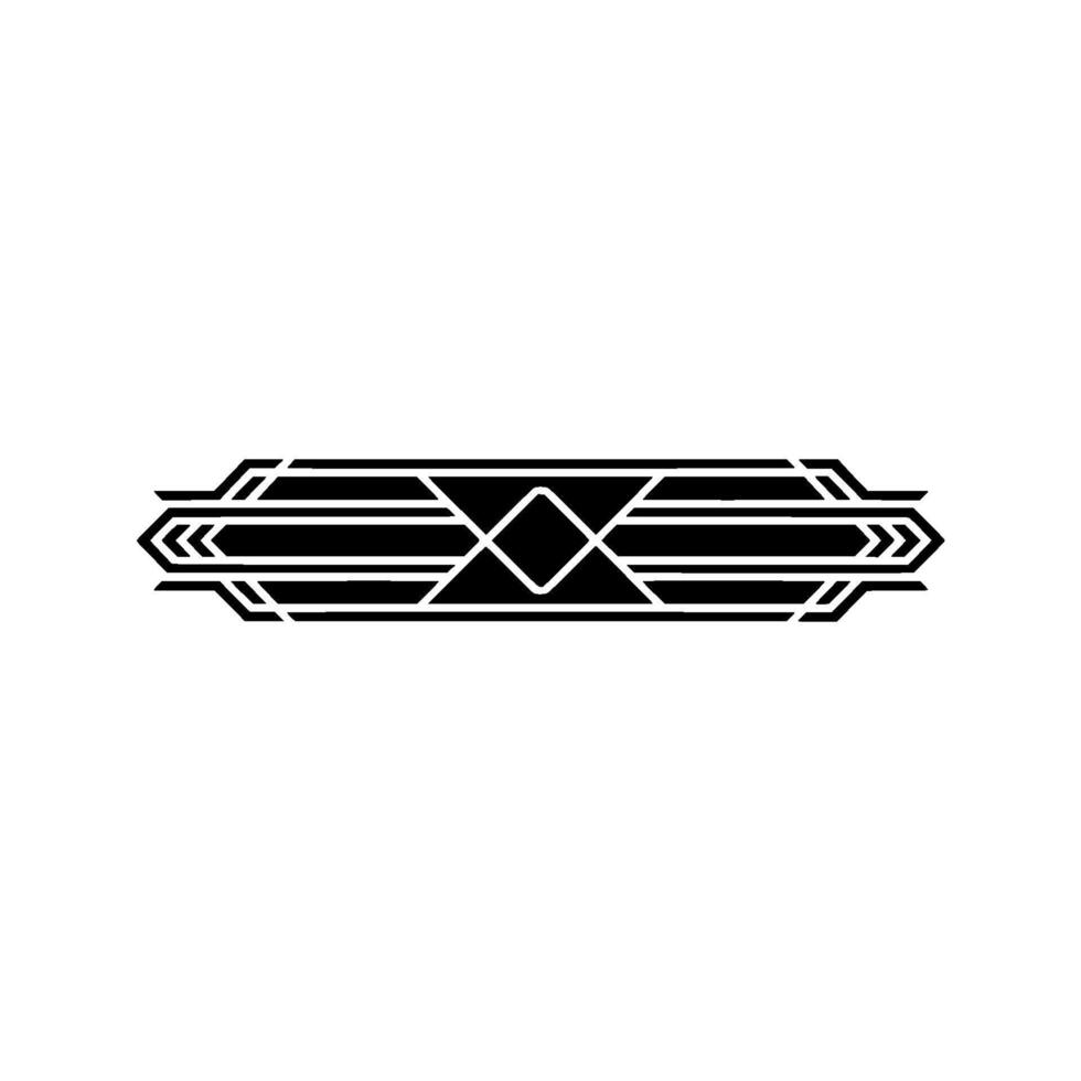 Art Deco Ornament Geometric Black Pattern on White Background vector