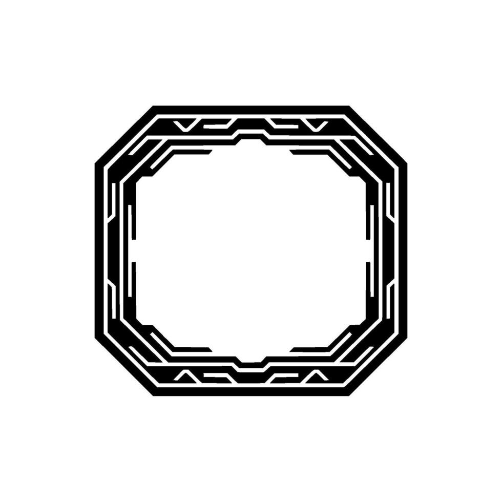 Geometric Tech Frame, Minimalist , Black White, Modern Tech vector