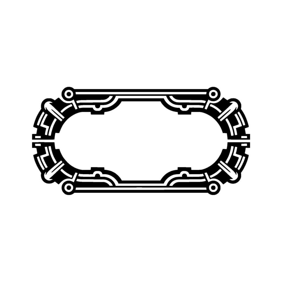 Art Deco Frame Minimalist Black White for Elements vector