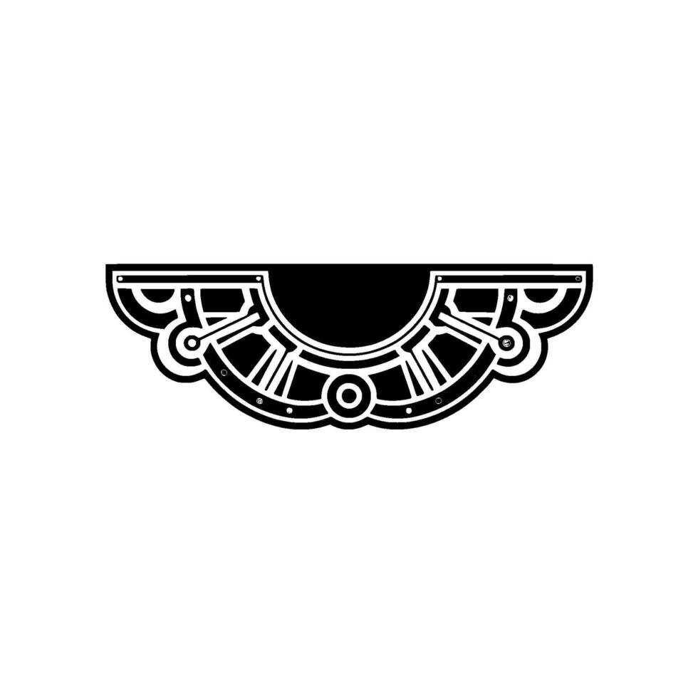 Art Deco Fan in Black and White on White Background vector