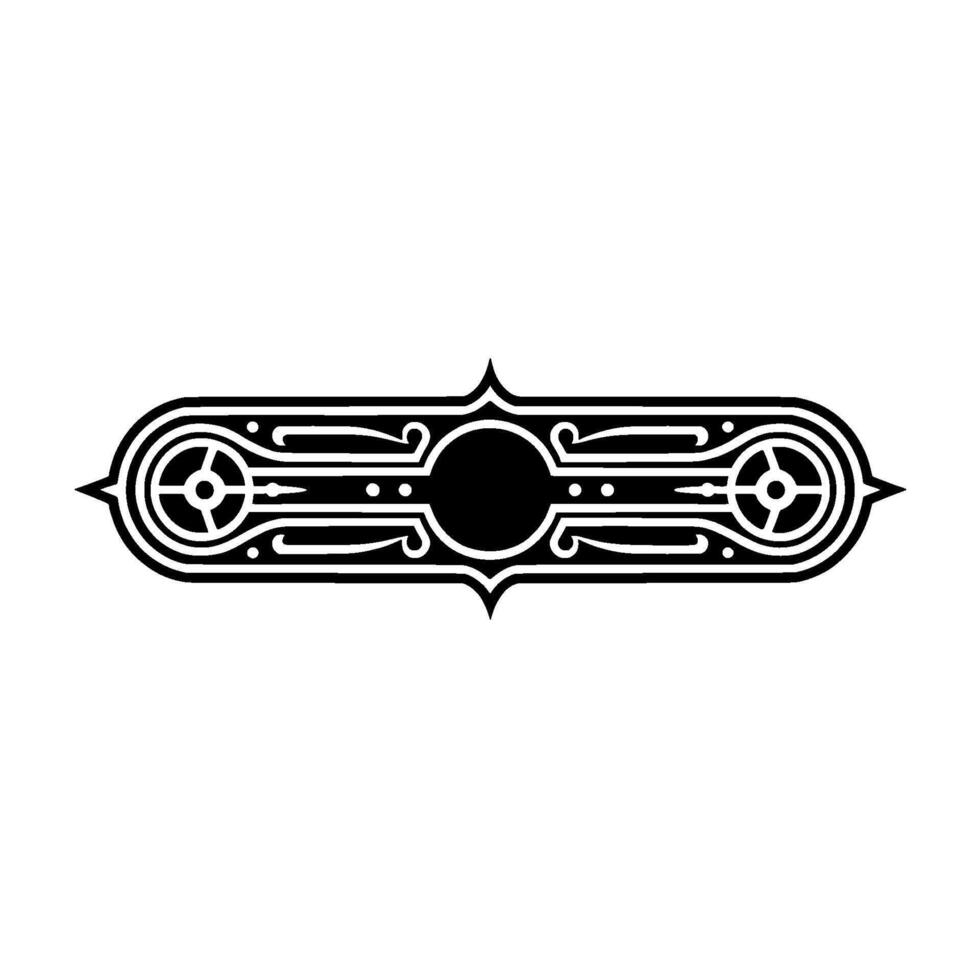 Art Deco Element Black and White Decorative Scroll vector