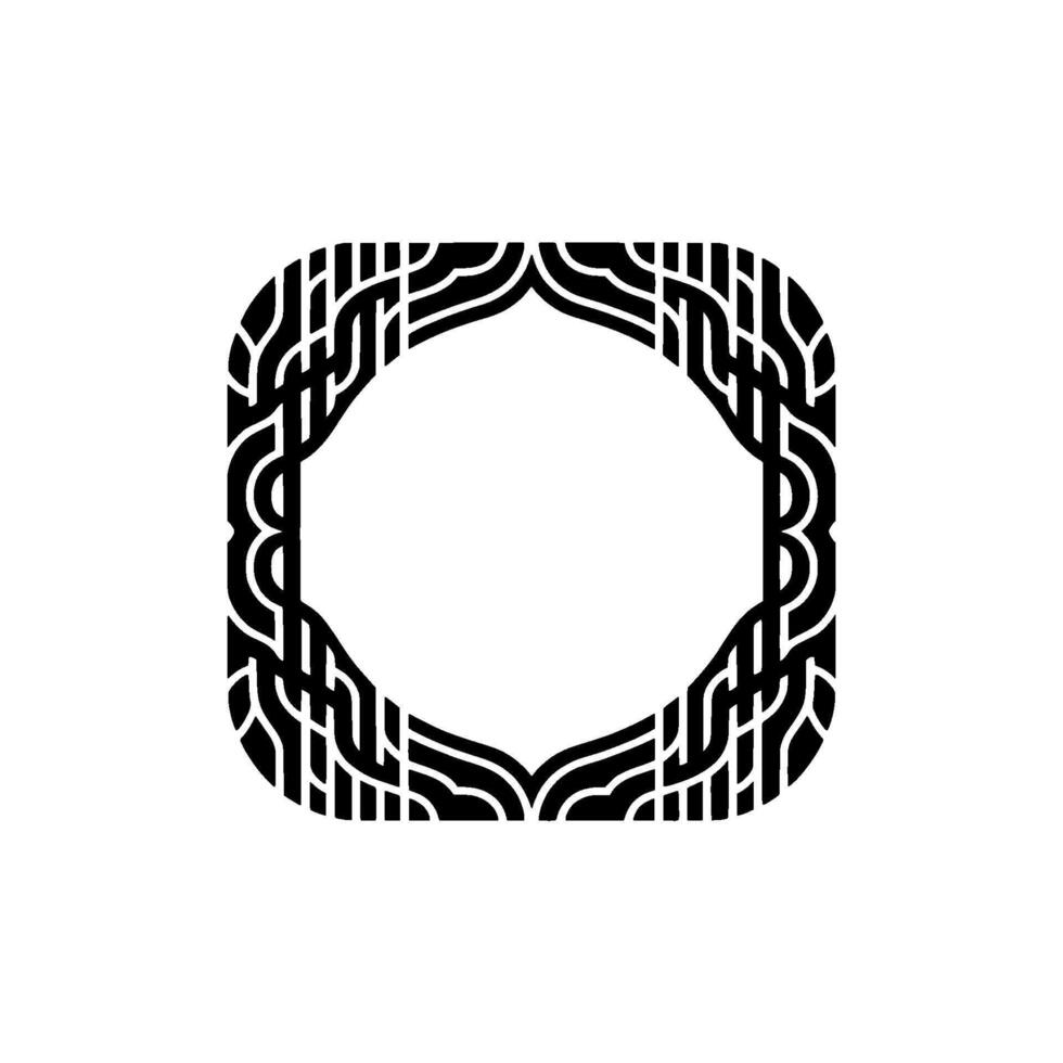 Geometric Decorative Frame with White Circle - Minimalist vector
