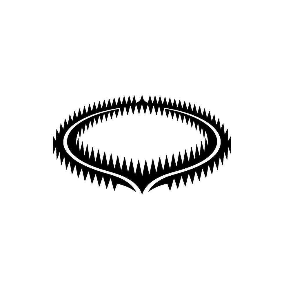 Minimalist Abstract Oval with Sharp Edges on White Background vector