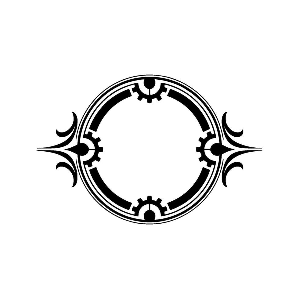 Elegant Steampunk Frame Emblem vector