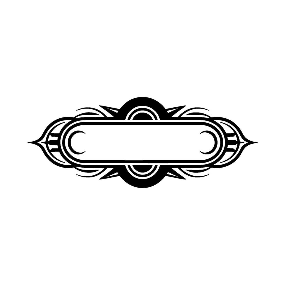 Art Deco Style Label or Banner Template - Black on White vector